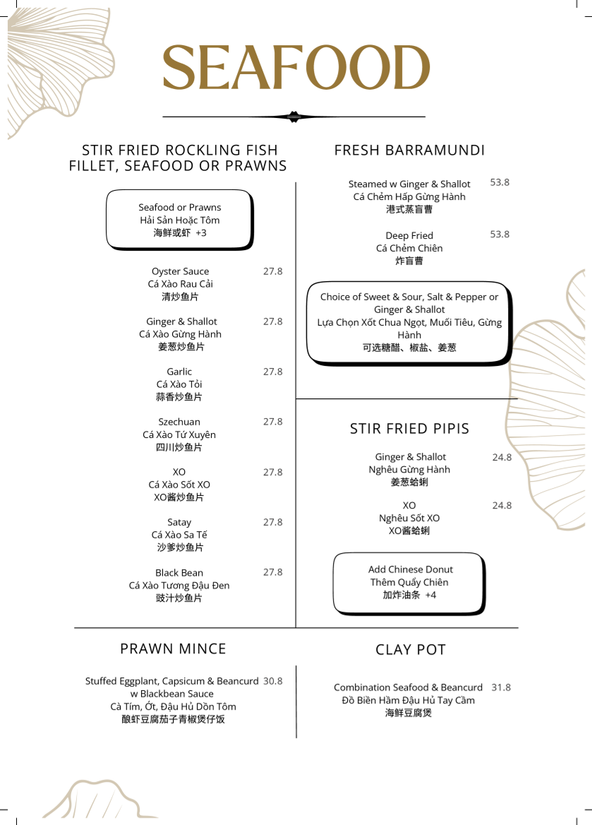 Menu, Hao Vinh