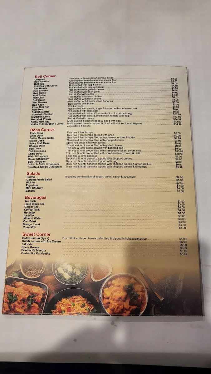 Menu, Bilal