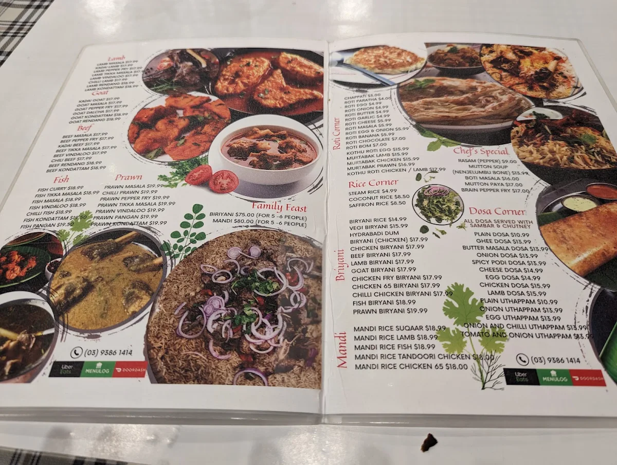 Menu, Bilal
