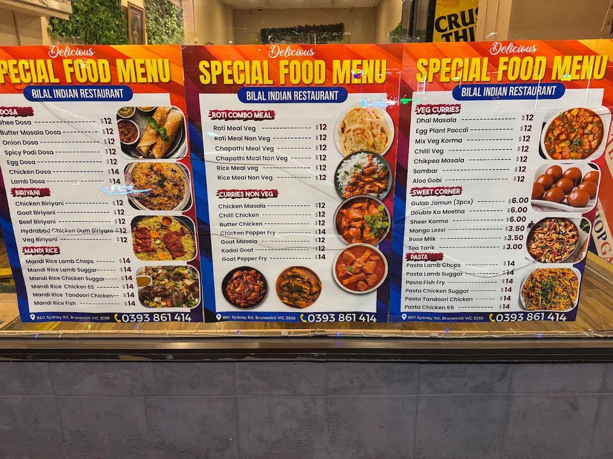 Menu, Bilal