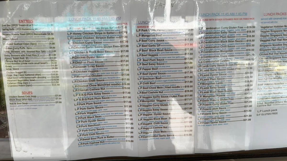 Menu, Leon Palace