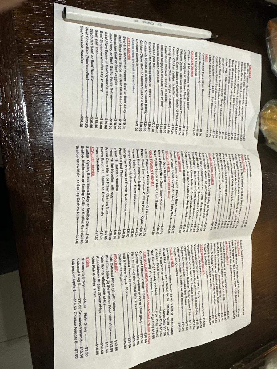 Menu, Leon Palace