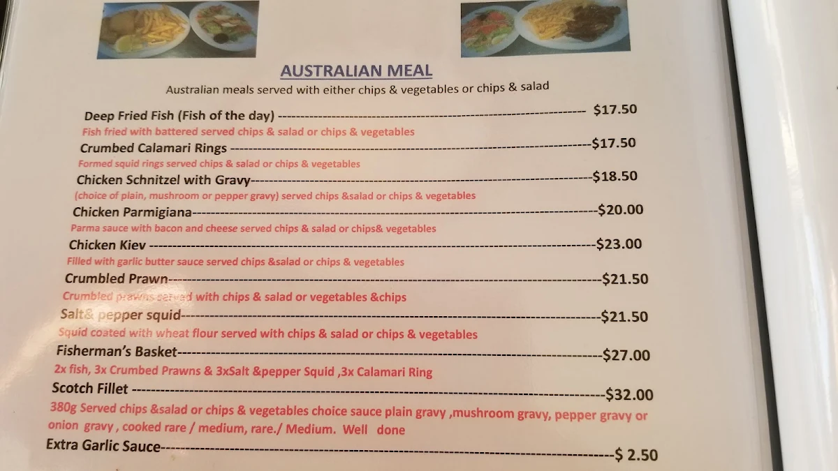 Menu, Leon Palace