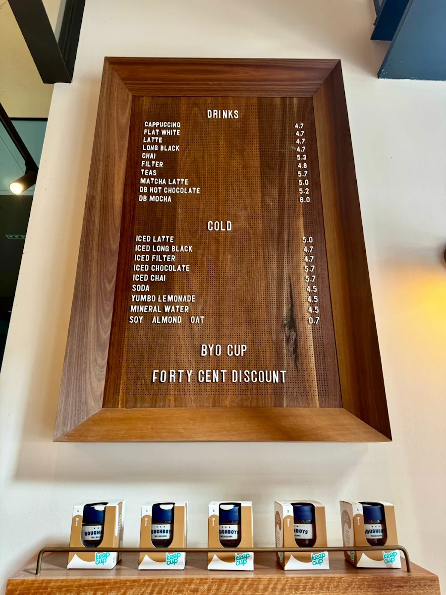 Menu, Doughboys Melbourne