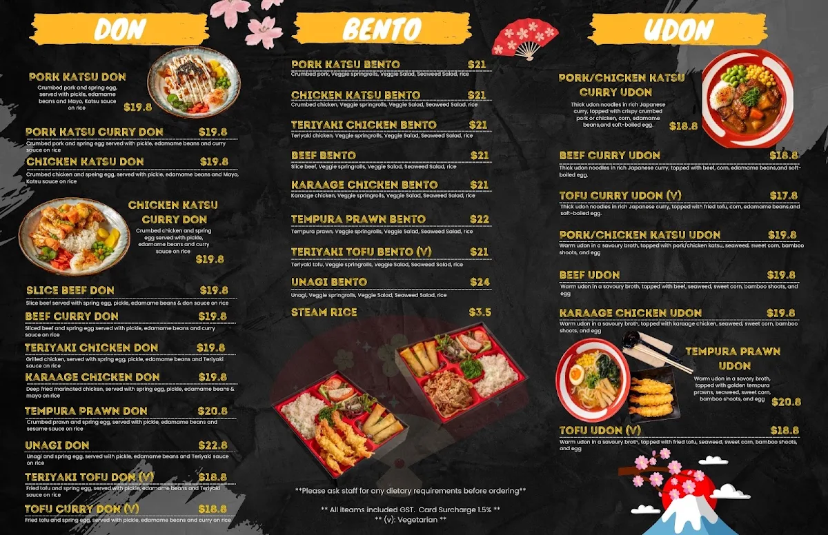 Menu, RAKURAKU Ramen & Don