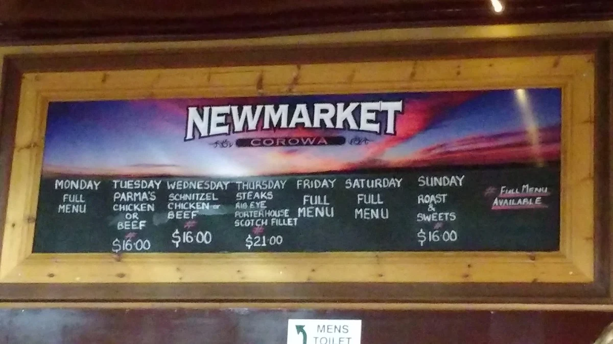 Menu, Newmarket Hotel