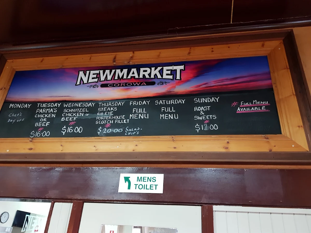 Menu, Newmarket Hotel