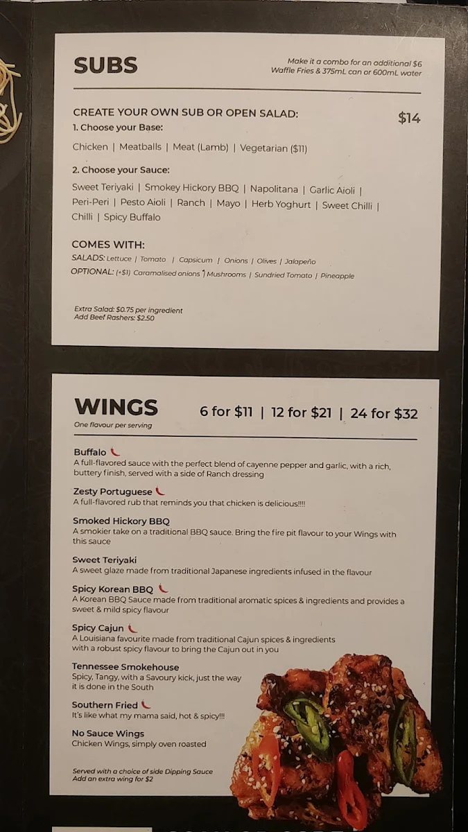 Menu, Black Rabbit