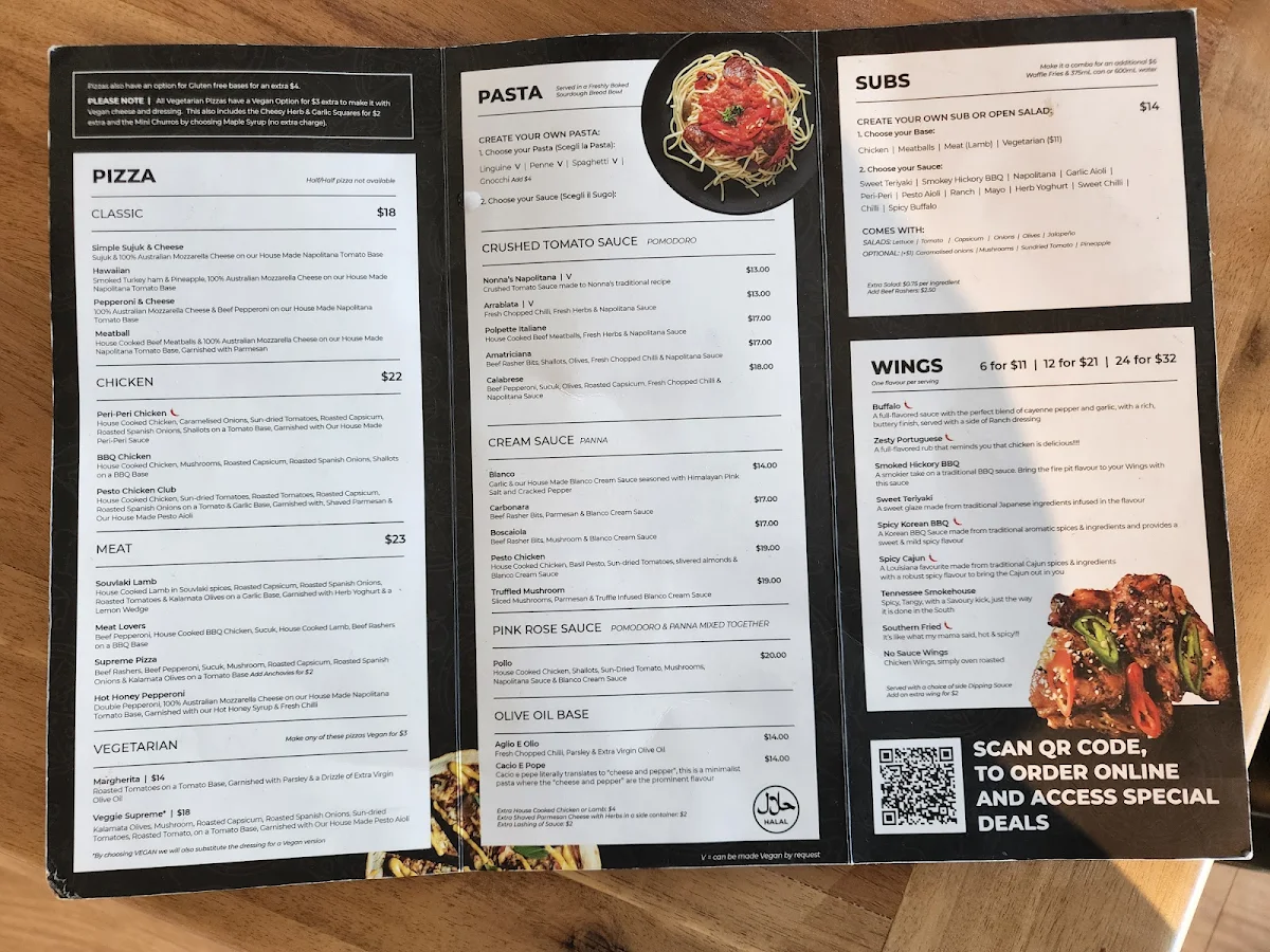 Menu, Black Rabbit