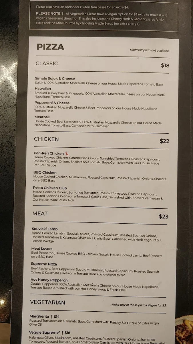 Menu, Black Rabbit