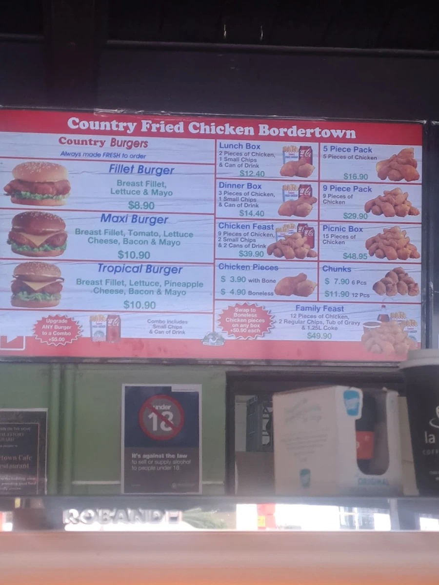 Menu, Country Fried Chicken