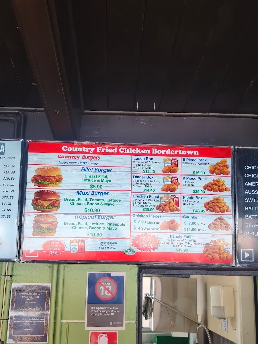 Menu, Country Fried Chicken
