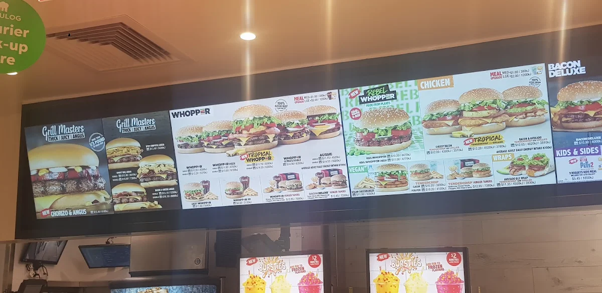 Menu, Hungry Jack's Burgers Casula
