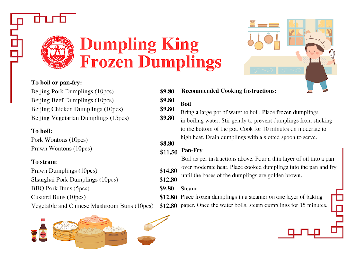 Menu, Dumpling King
