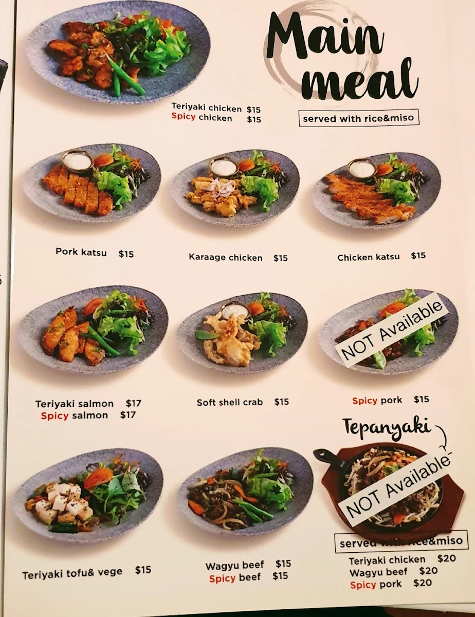 Menu, Sushi House