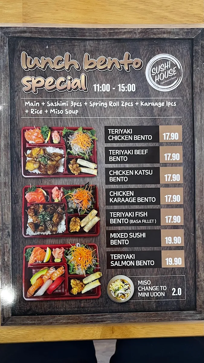 Menu, Sushi House
