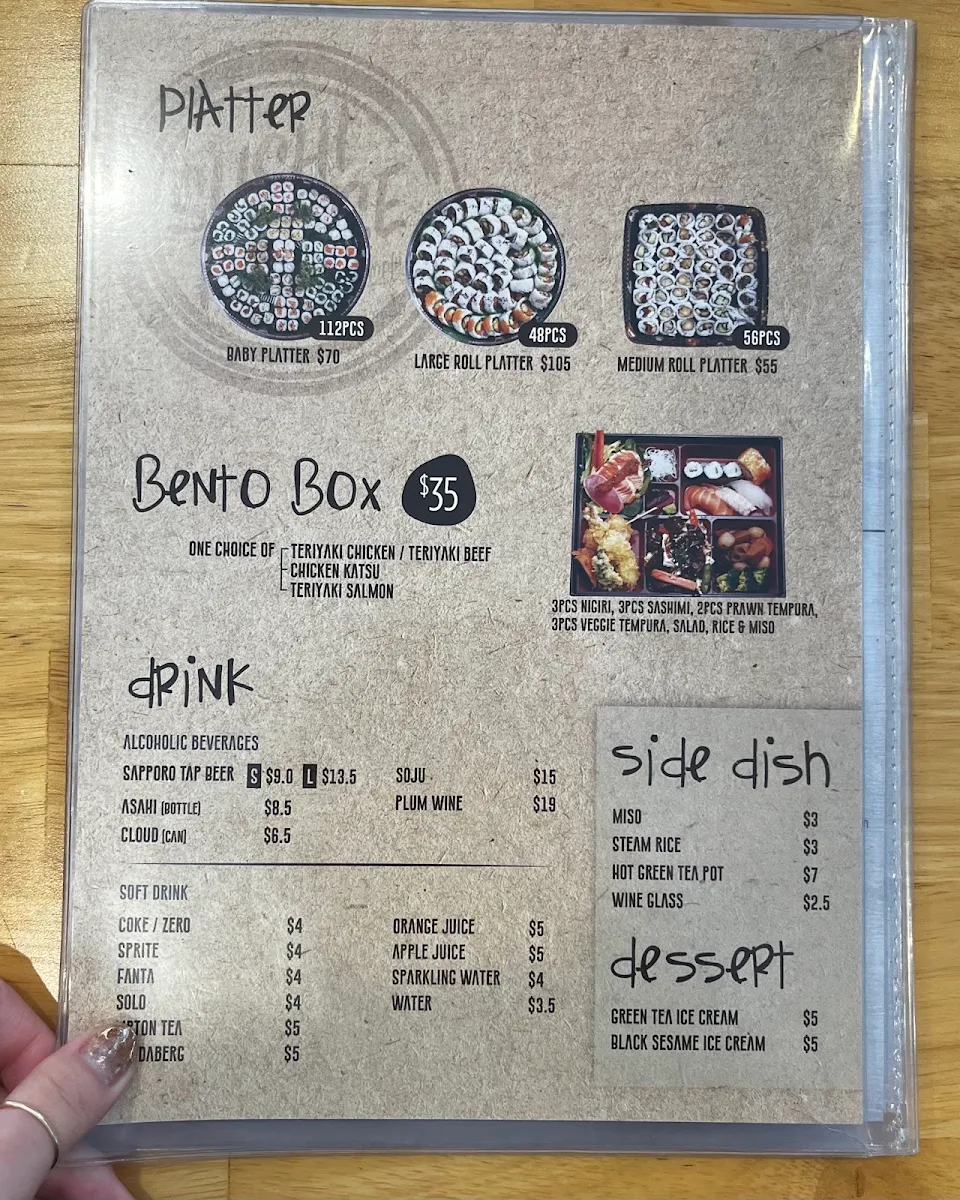 Menu, Sushi House