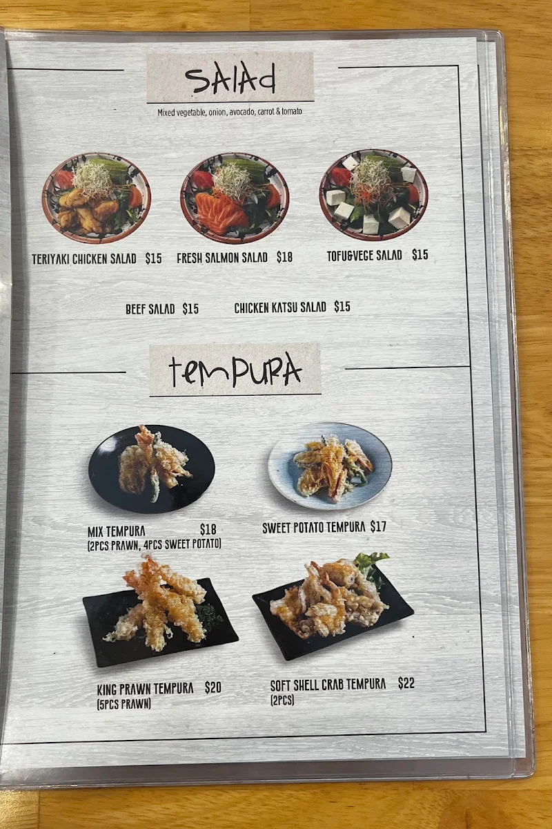 Menu, Sushi House