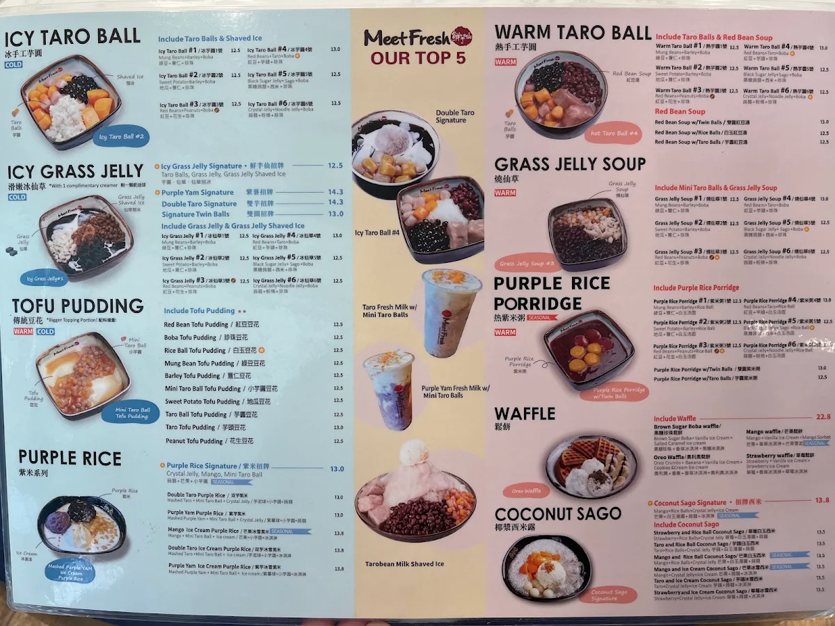 Menu, Meet Fresh Chatswood