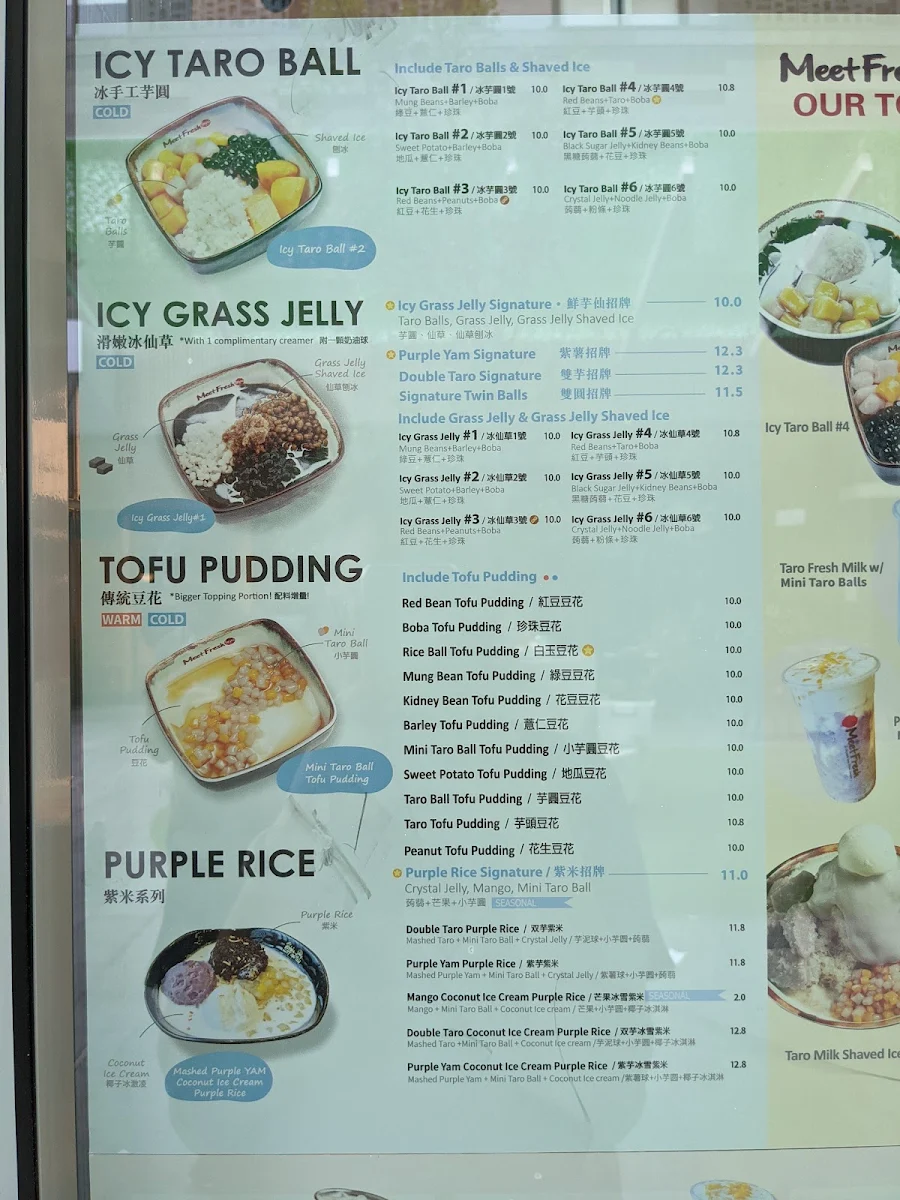 Menu, Meet Fresh Chatswood
