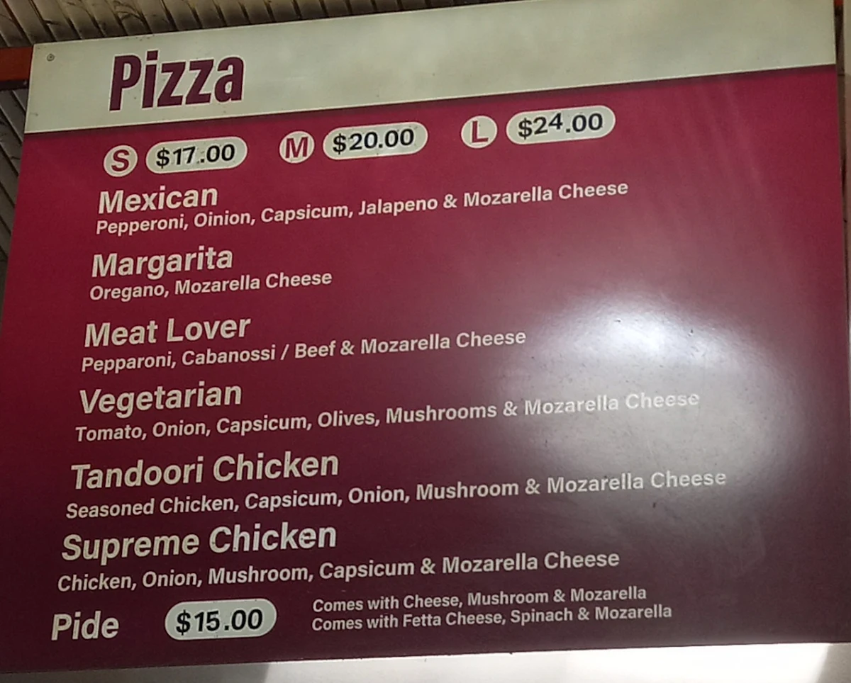 Menu, Cha Charcoal Grill