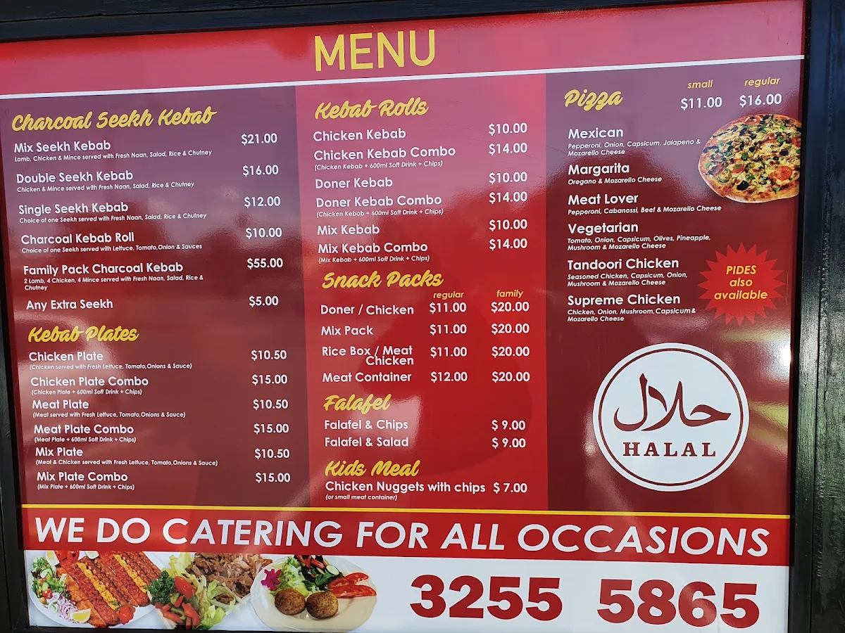 Menu, Cha Charcoal Grill