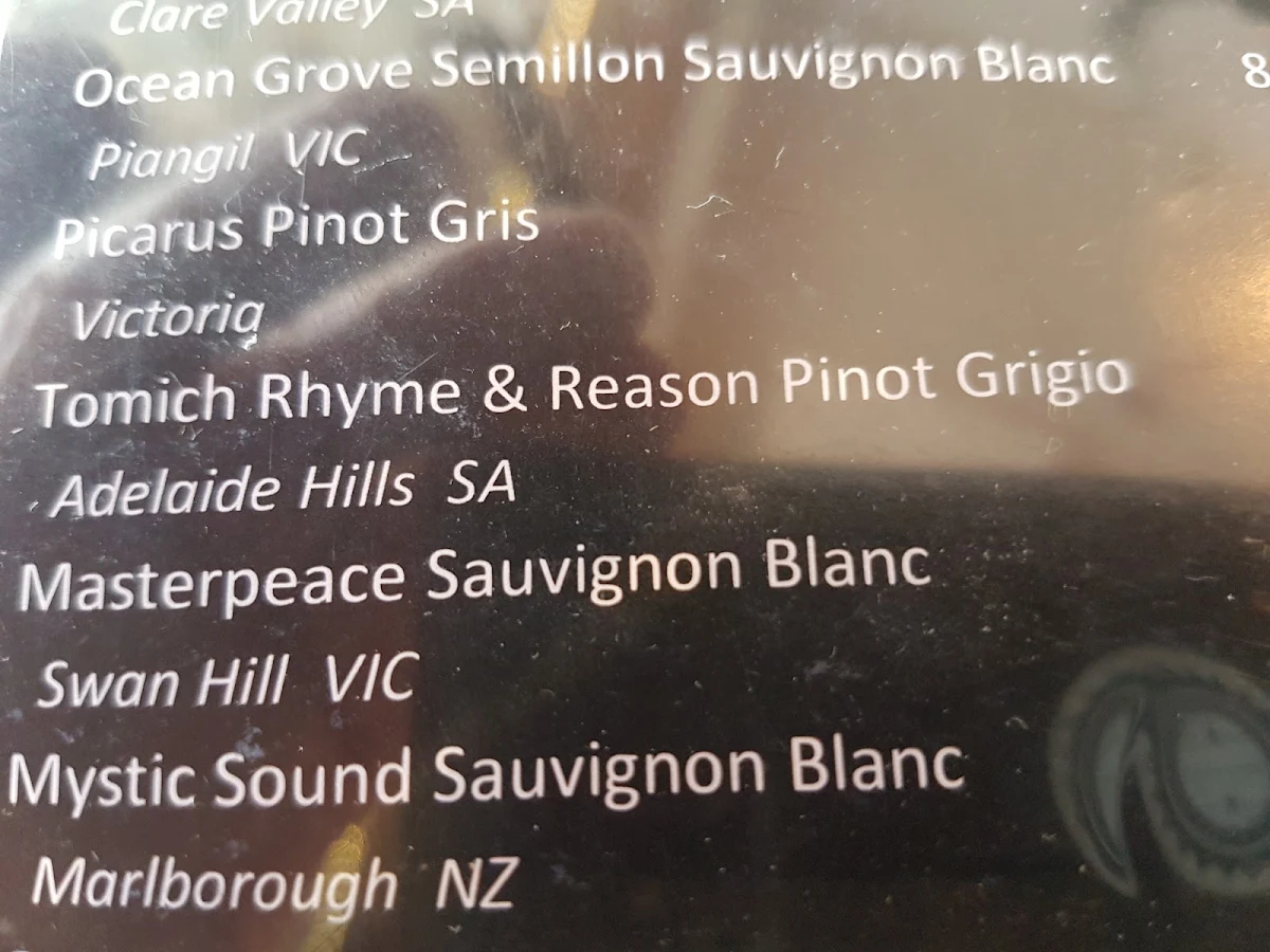 Menu, RaceTrack Cafe