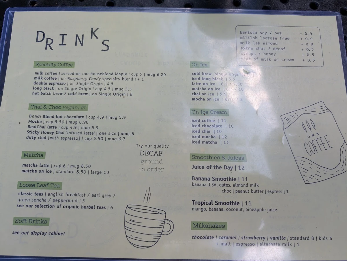 Menu, Eden Ground by Toast