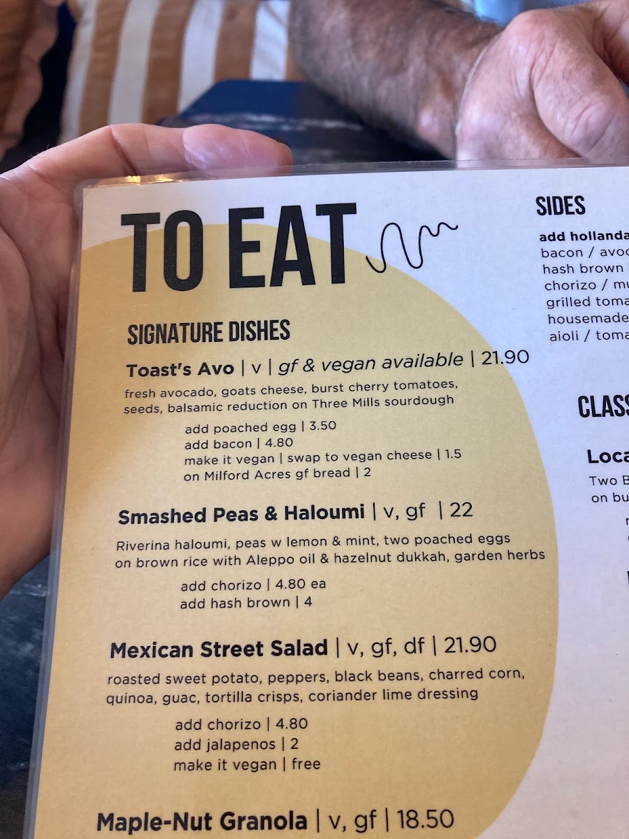 Menu, Eden Ground by Toast