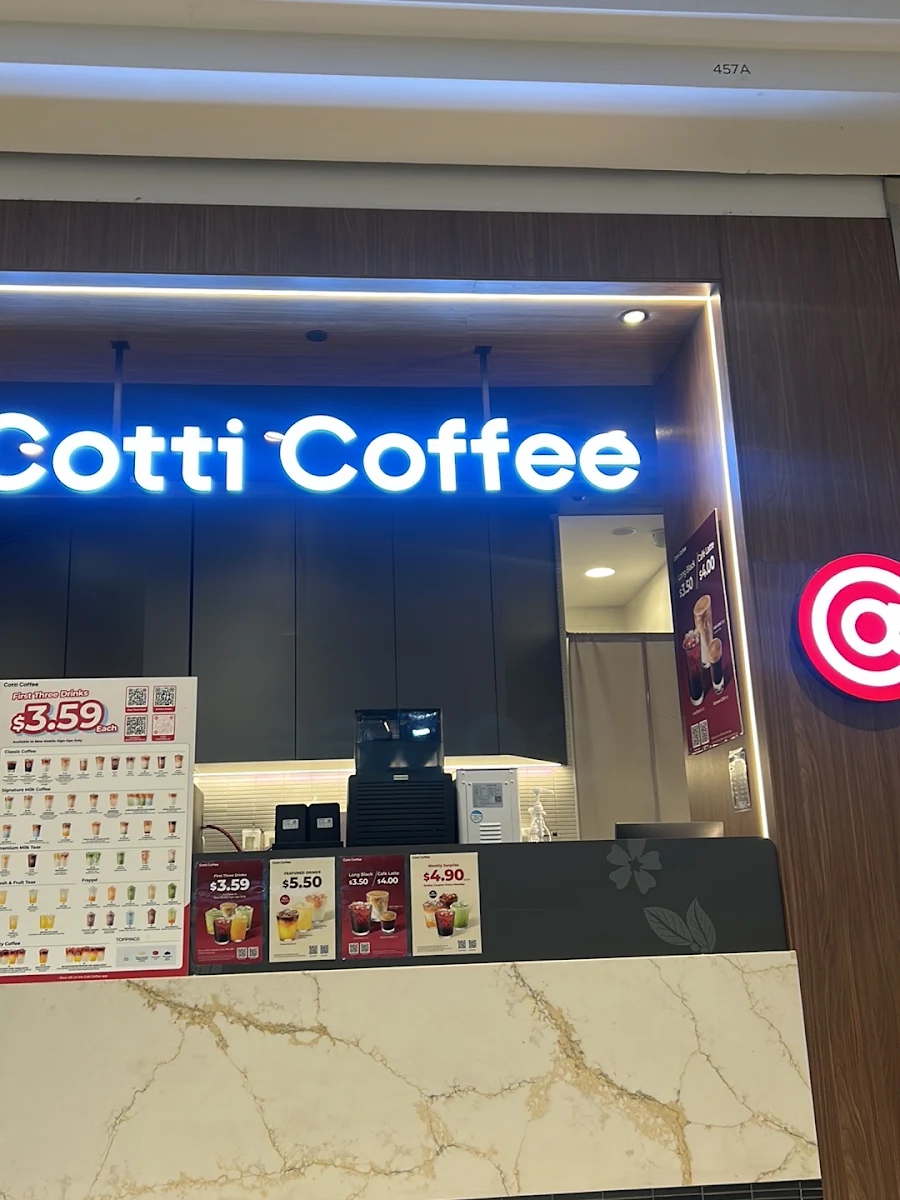 Menu, Cotti Coffee (Hurstville Westfield)