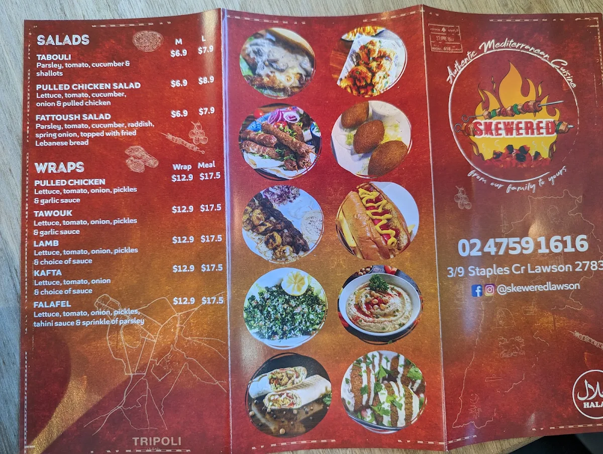 Menu, Skewered lawson