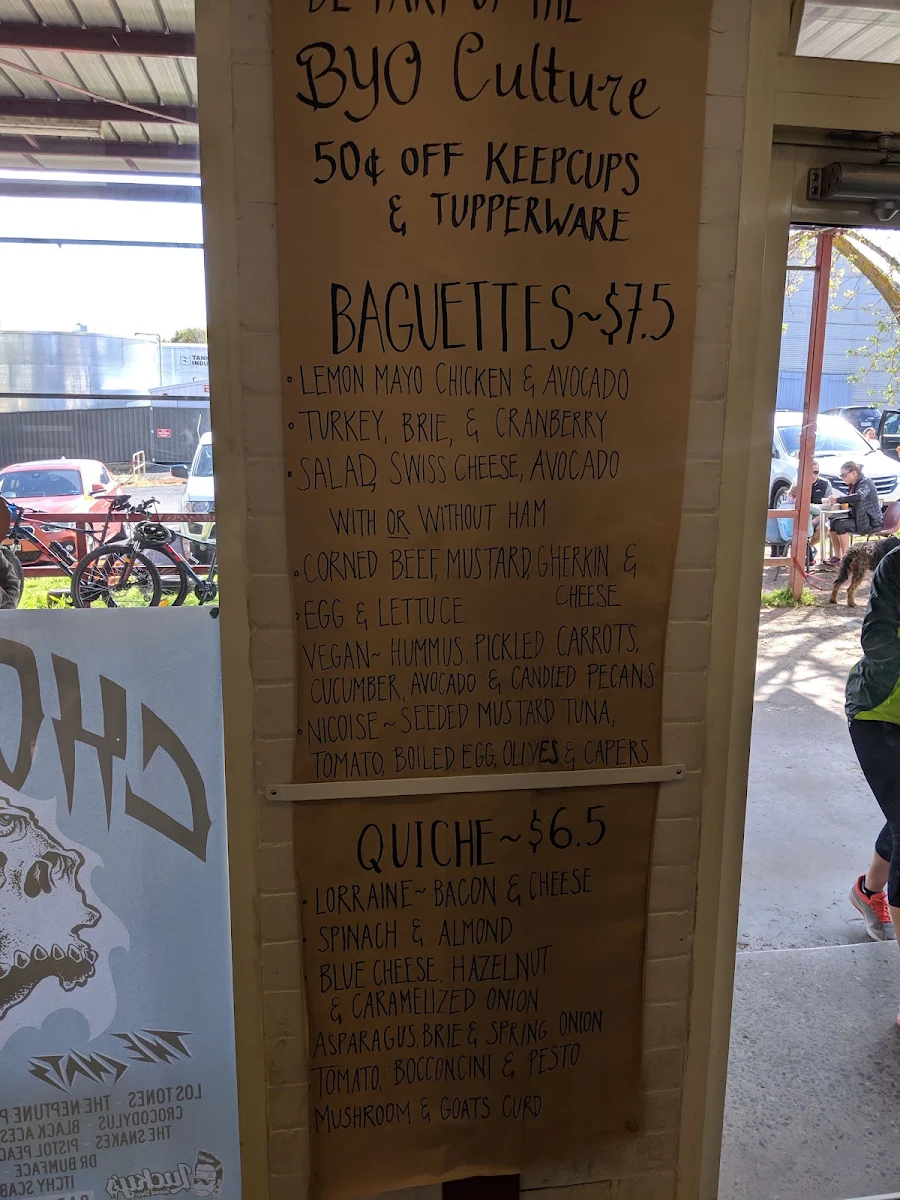 Menu, Johnny Baker Downtown