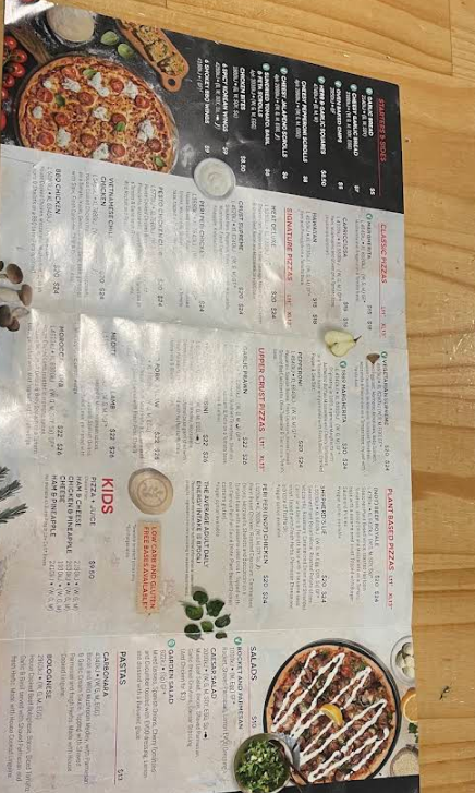 Menu, Crust pizza bar Melbourne CBD