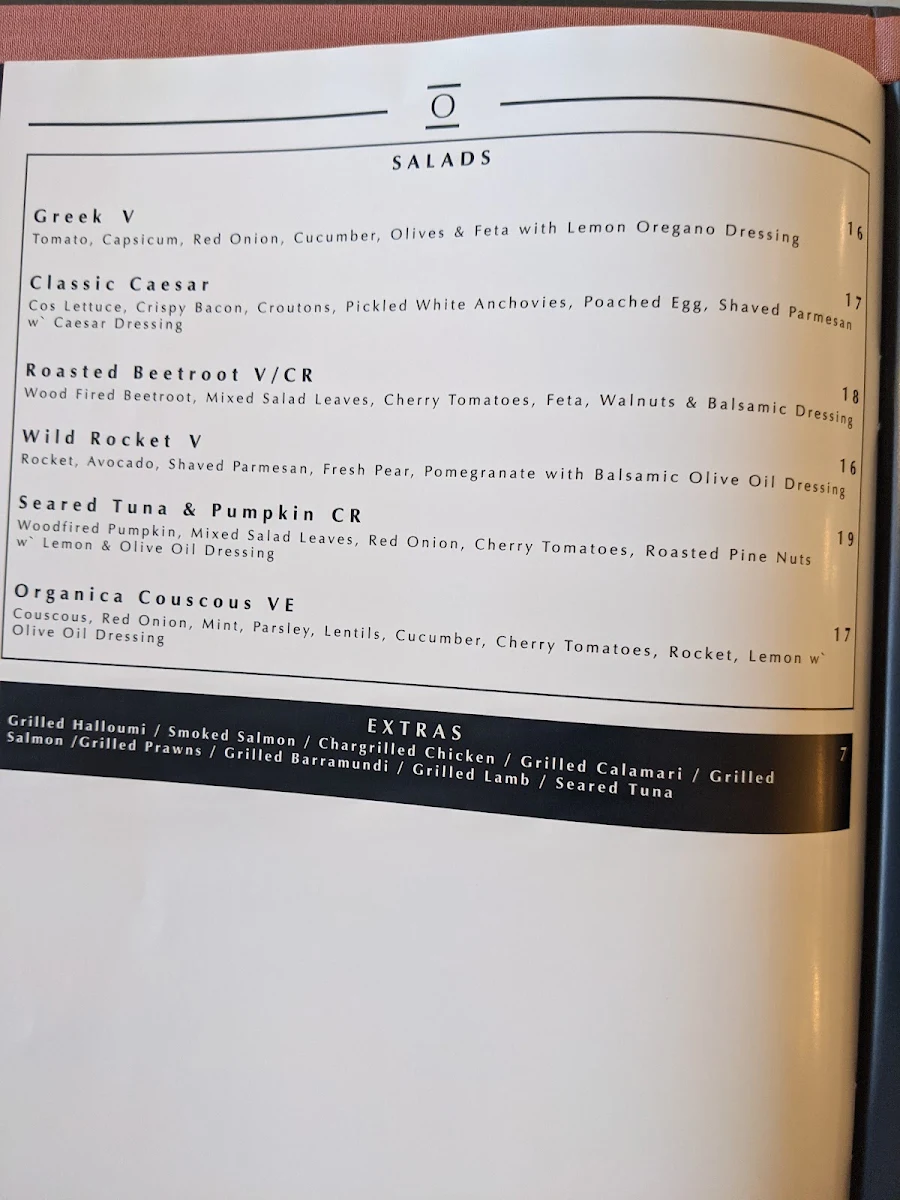 Menu, Organica