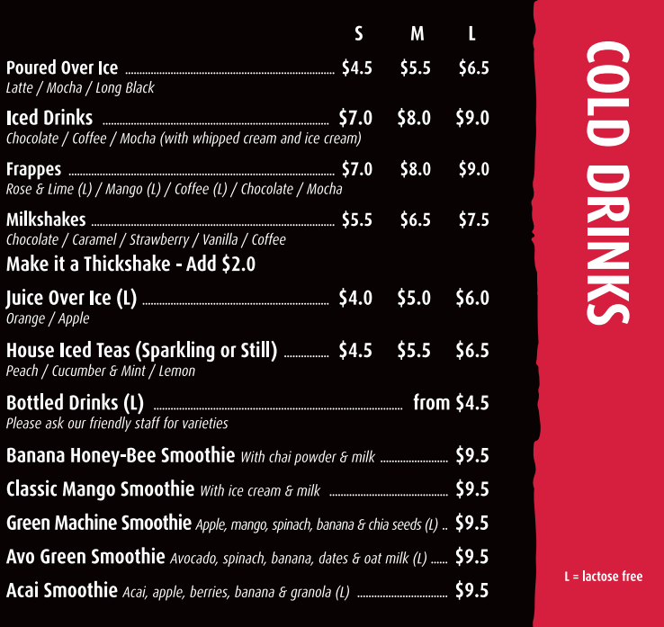 Menu, Stellarossa Crestmead (Dine In, Drive Thru and Takeaway)