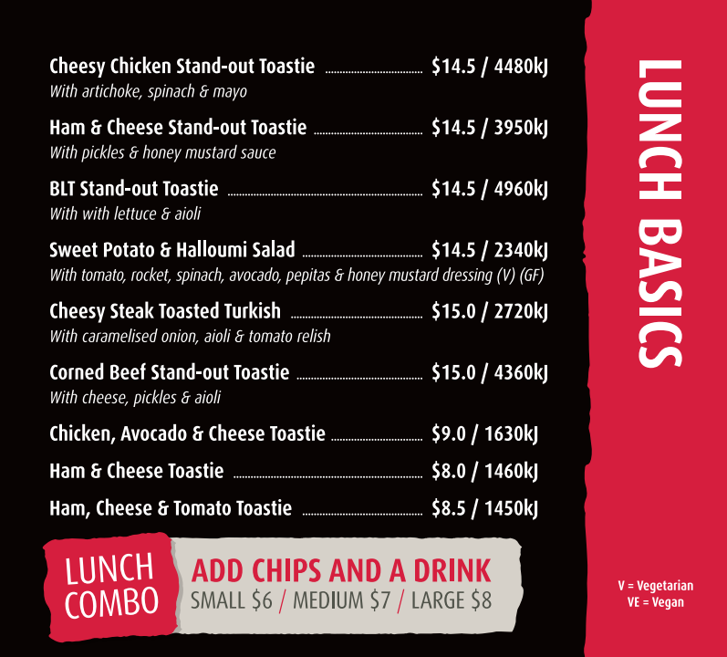 Menu, Stellarossa Crestmead (Dine In, Drive Thru and Takeaway)