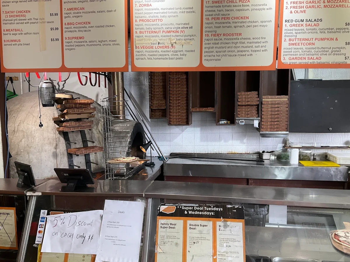 Menu, RedGum Woodfired Pizza