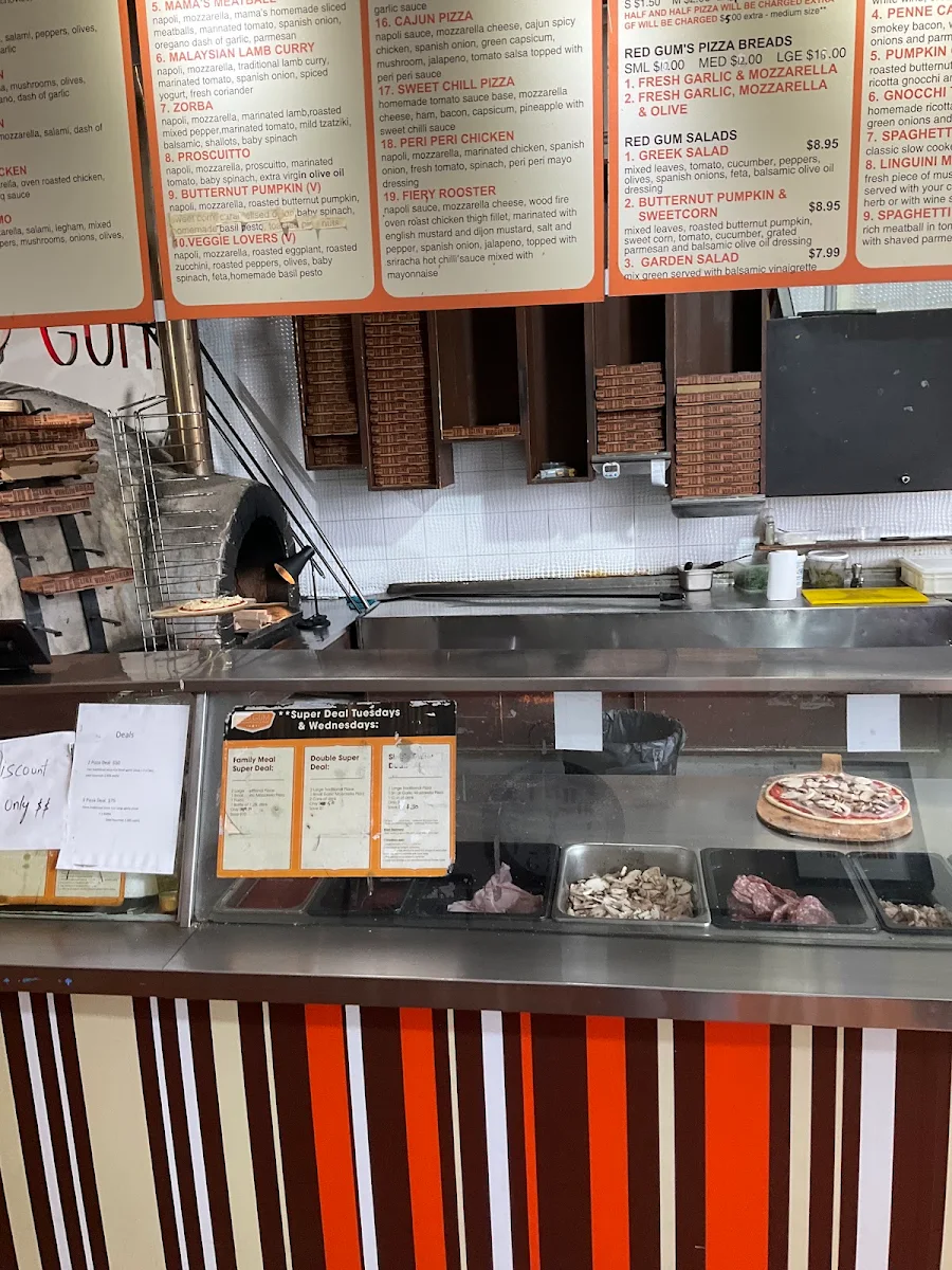 Menu, RedGum Woodfired Pizza
