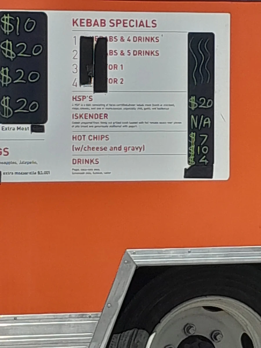 Menu, Halal Kebab