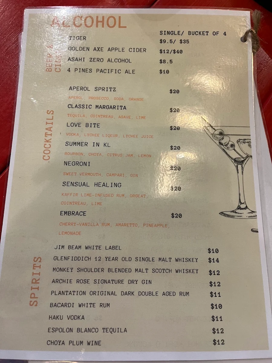 Menu, Chinta Ria... Buddha Love