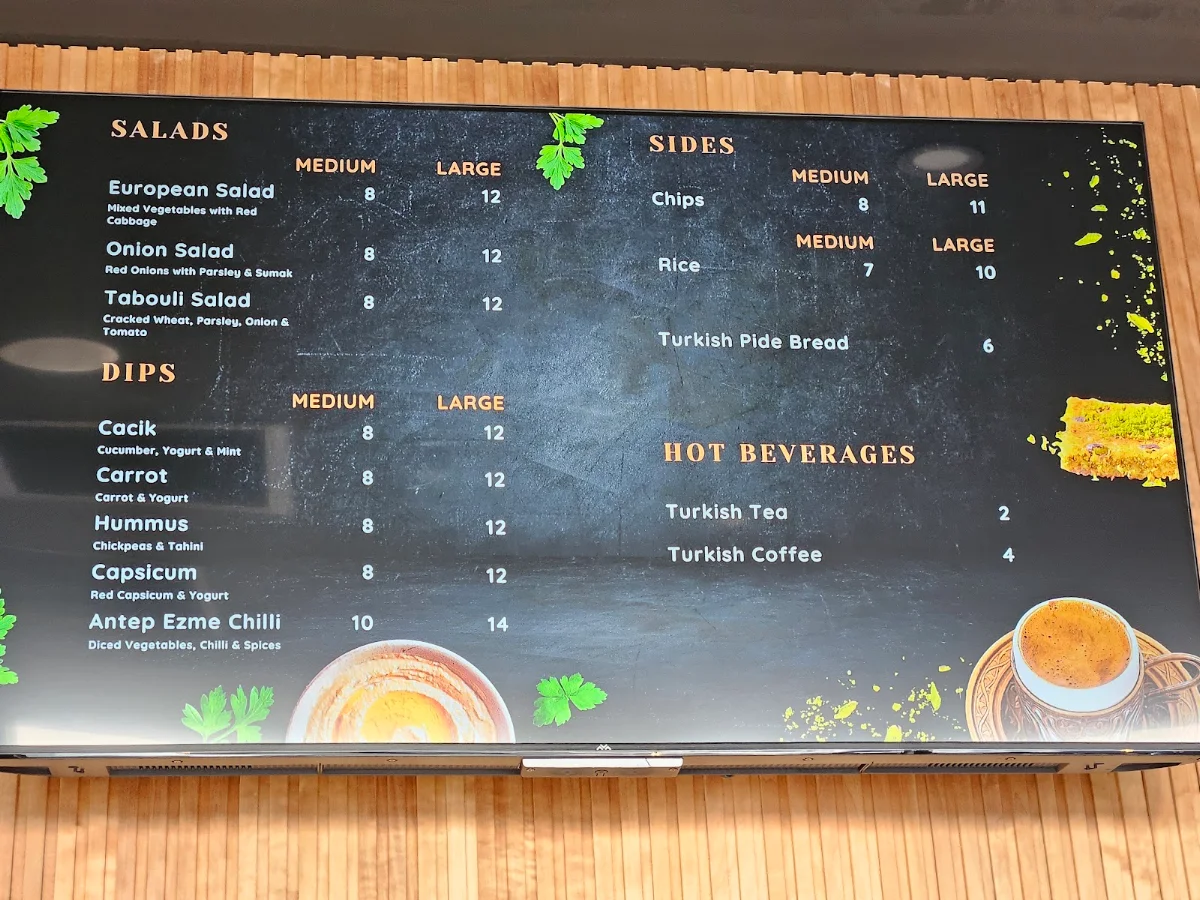 Menu, Truganina Kebab House