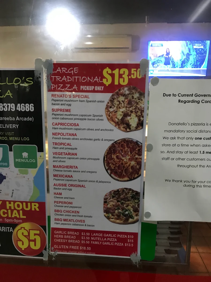Menu, Donatellos