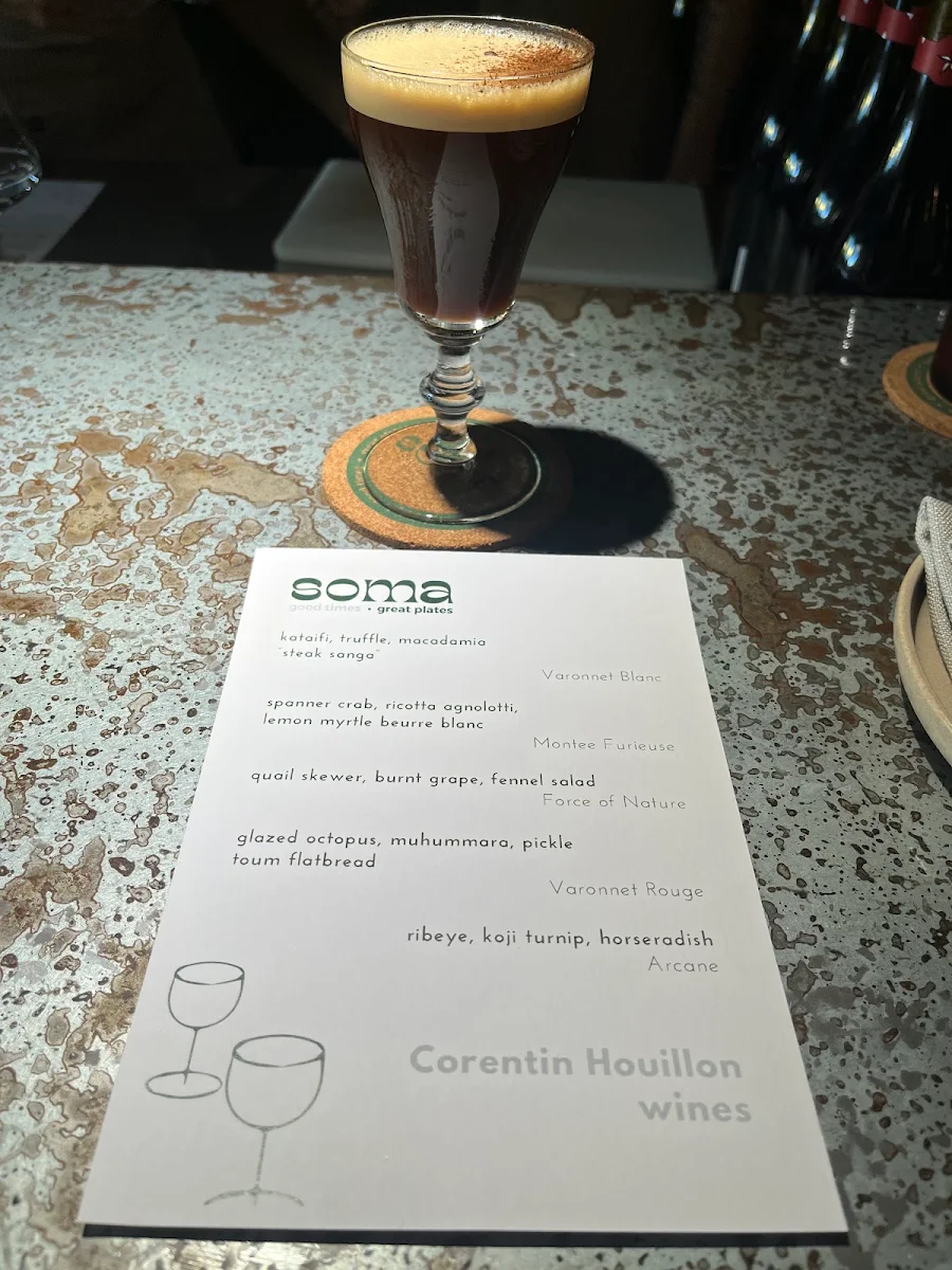 Menu, Bar Soma