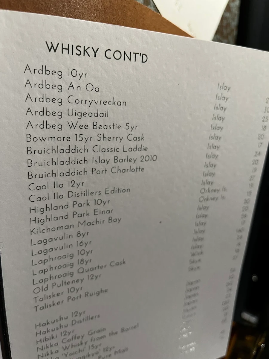Menu, Bar Soma