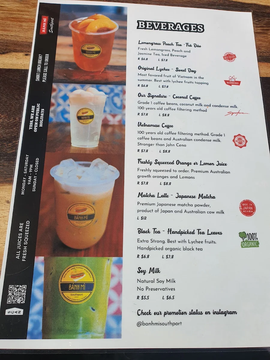Menu, Bánh Mì Southport