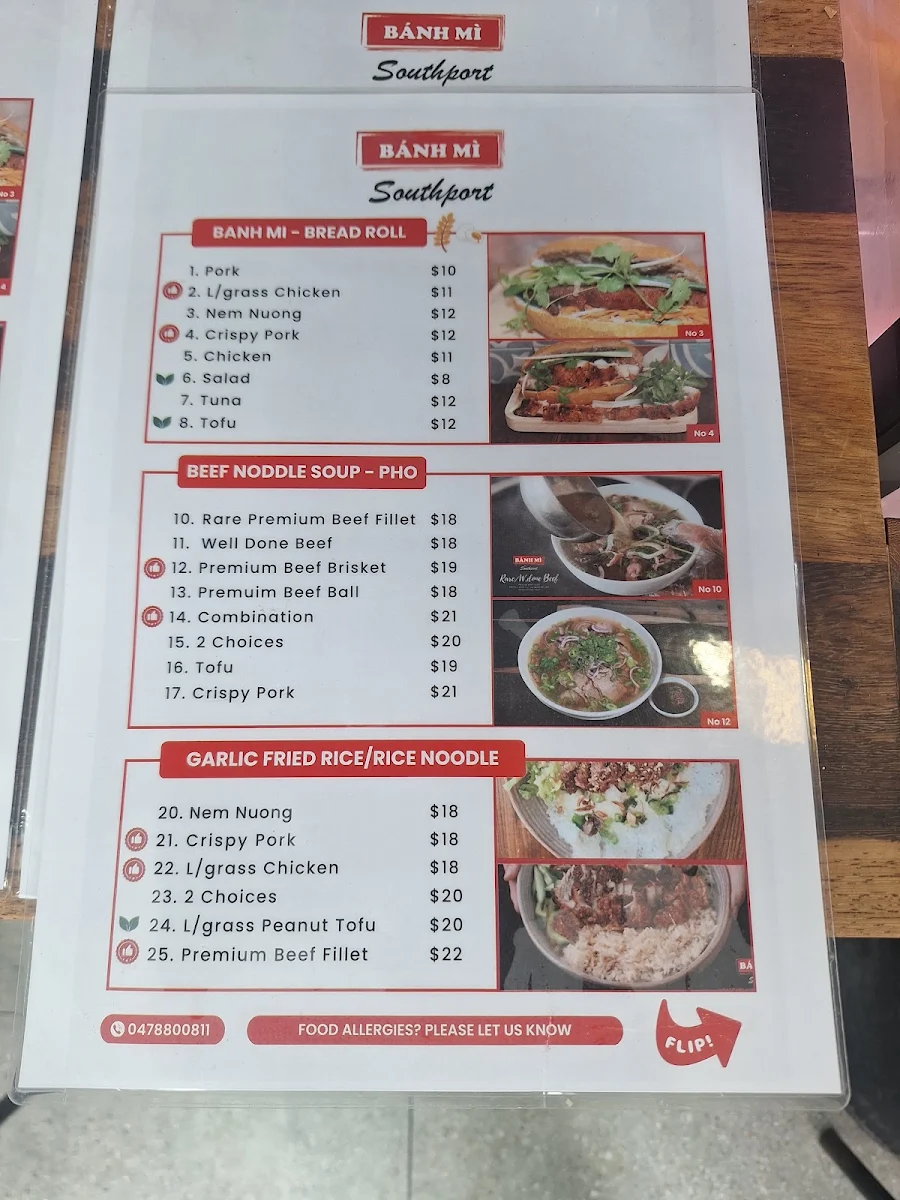 Menu, Bánh Mì Southport