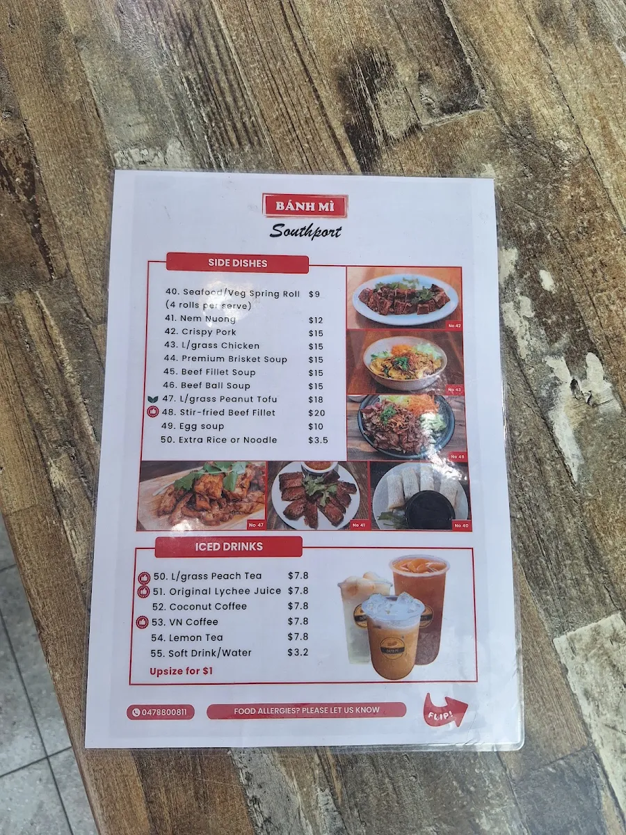 Menu, Bánh Mì Southport