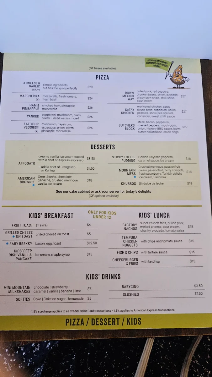 Menu, 2773 Cafe