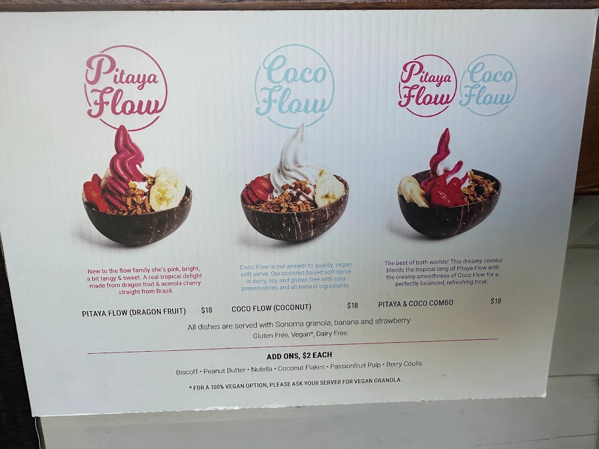Menu, 2773 Cafe