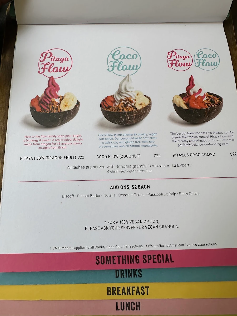 Menu, 2773 Cafe